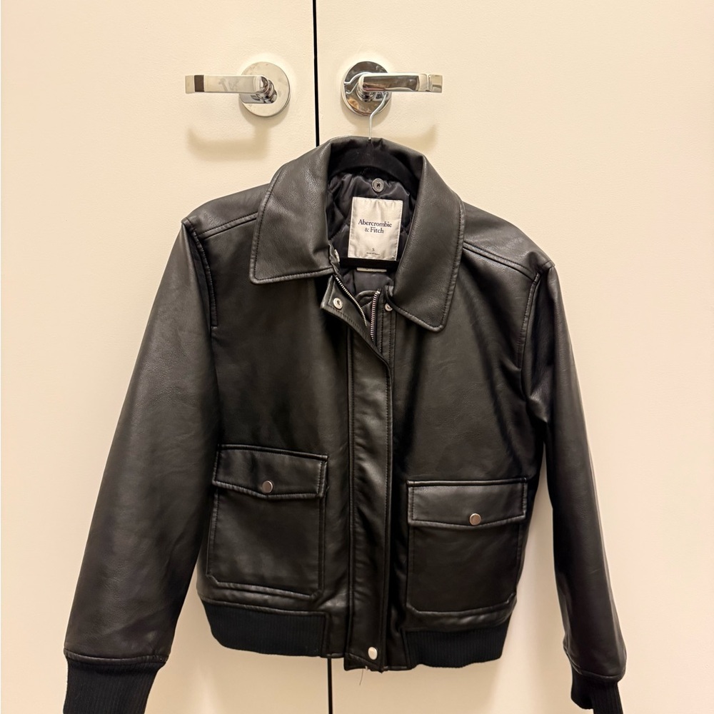 Abercrombie Warm Black Leather Jacket
